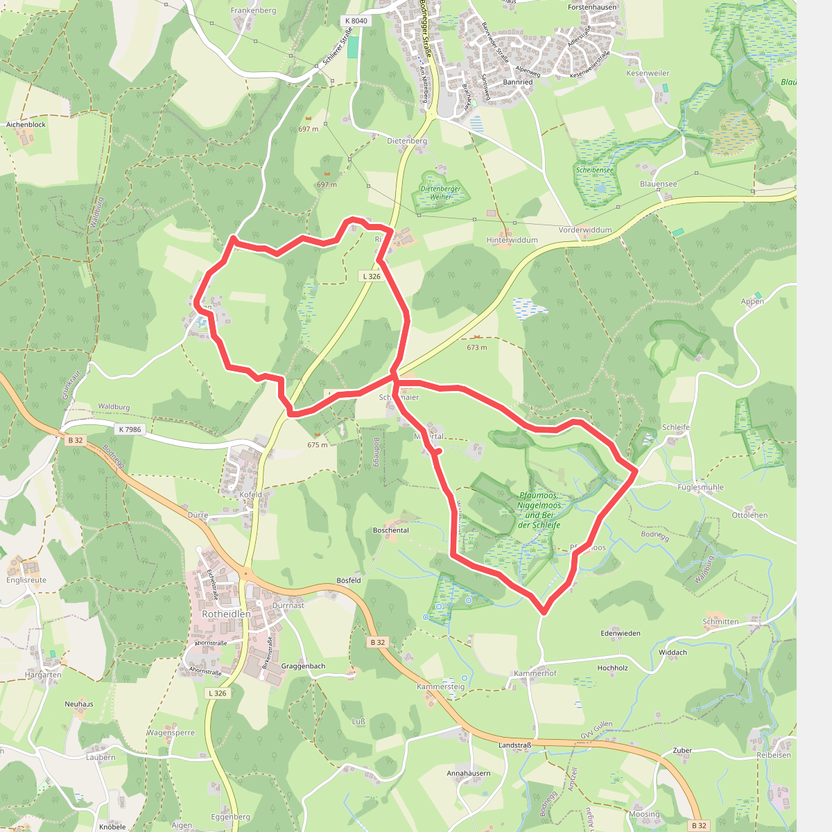 Wanderweg 7 der Gemeinde Waldburg