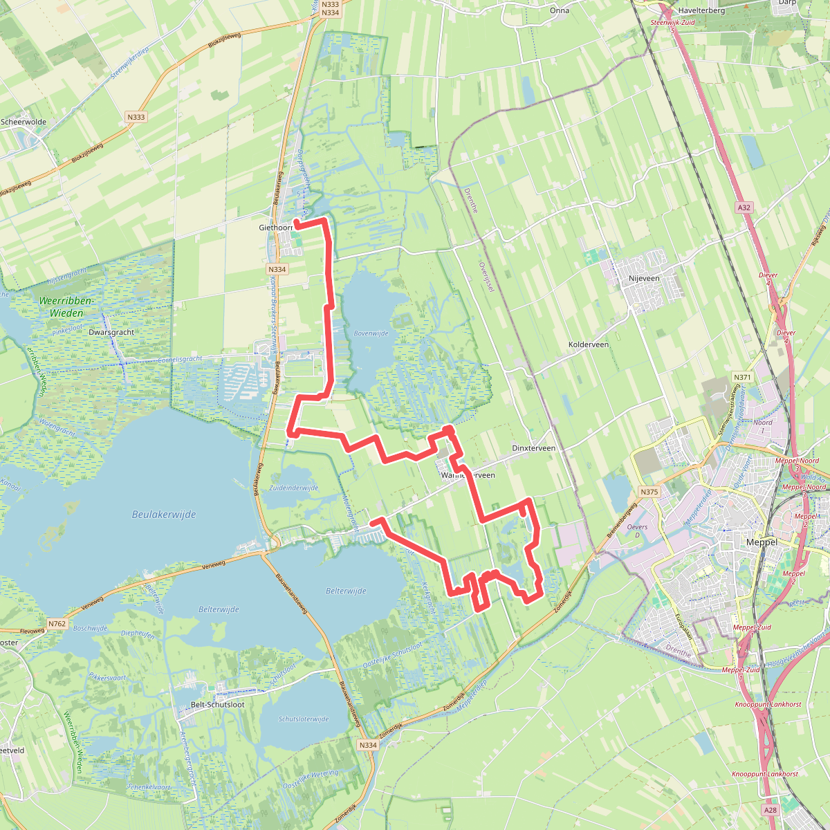 Giethoorn - Wanneperveen · Weerribben wiedenpad etappe 2