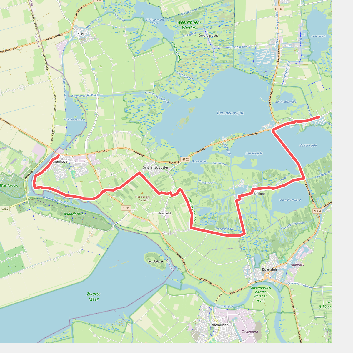 Wanneperveen - Vollenhove · Weerribben wiedenpad etappe 3