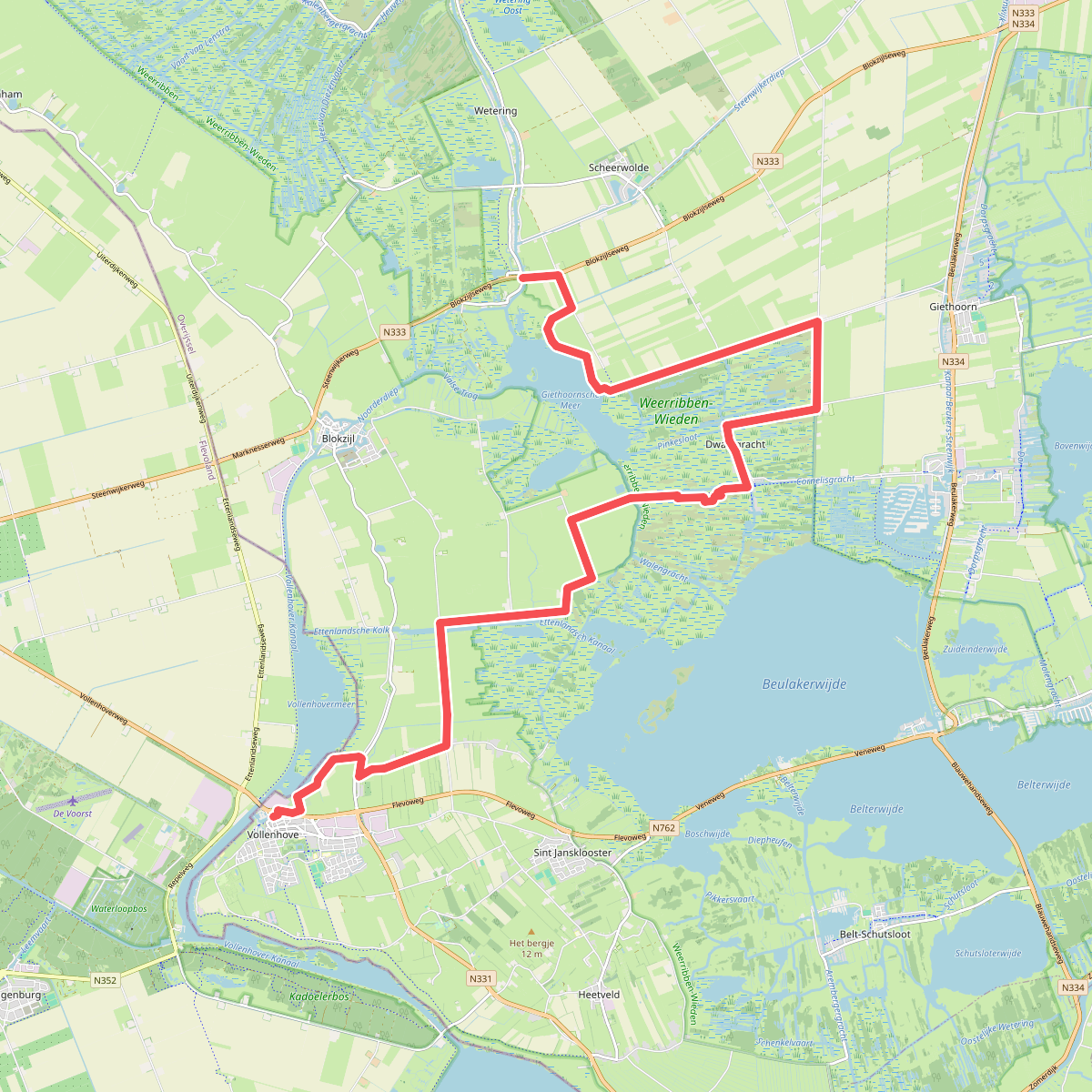 Vollenhove - Muggenbeet · Weerribben wiedenpad etappe 4