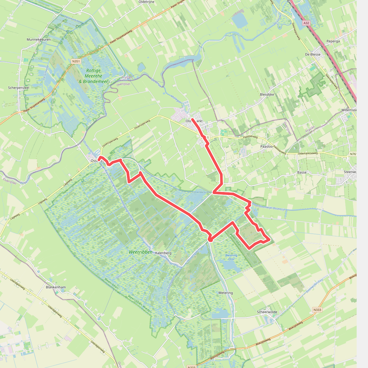 Ossenzijl - Woldlakebos · Weerribben wiedenpad etappe 6