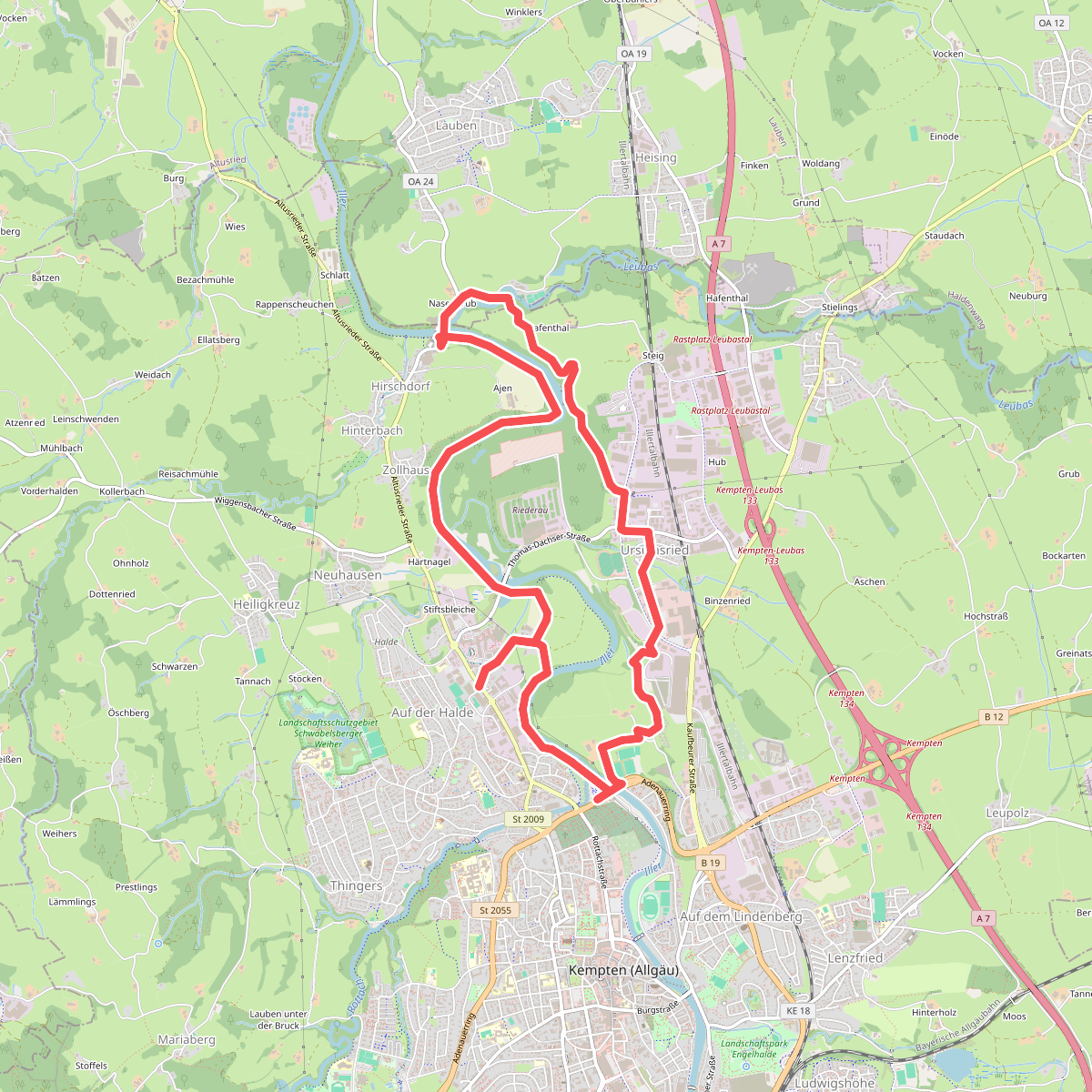 Kempten: Rundweg am Illerbogen