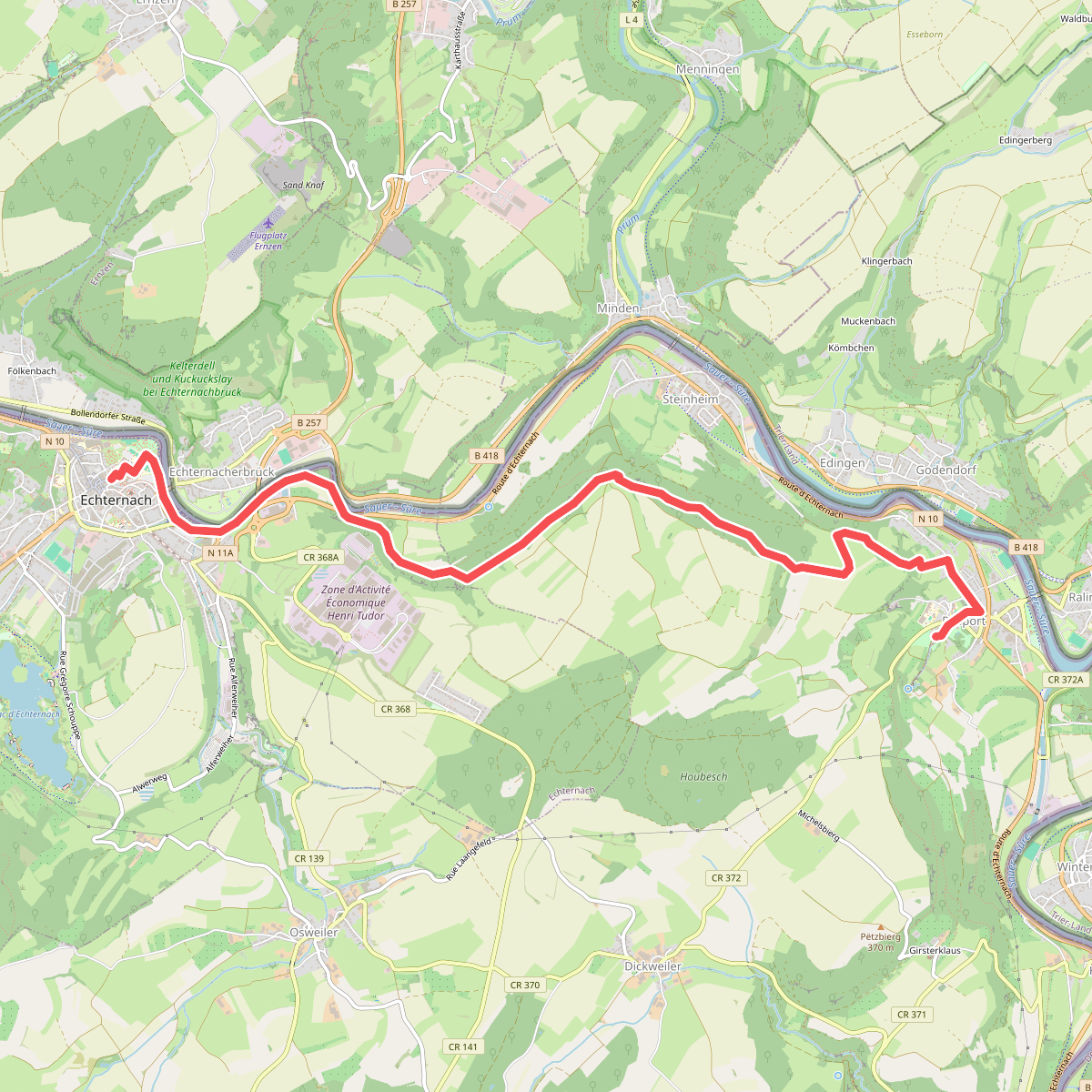 Echternach - Rosport · Mullerthal Trail etappe 1