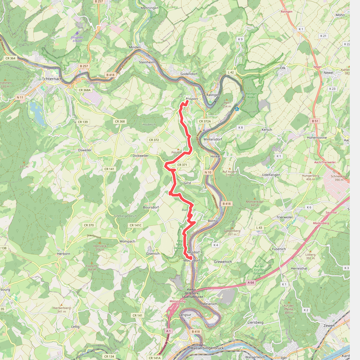 Rosport - Moersdorf · Mullerthal Trail etappe 2