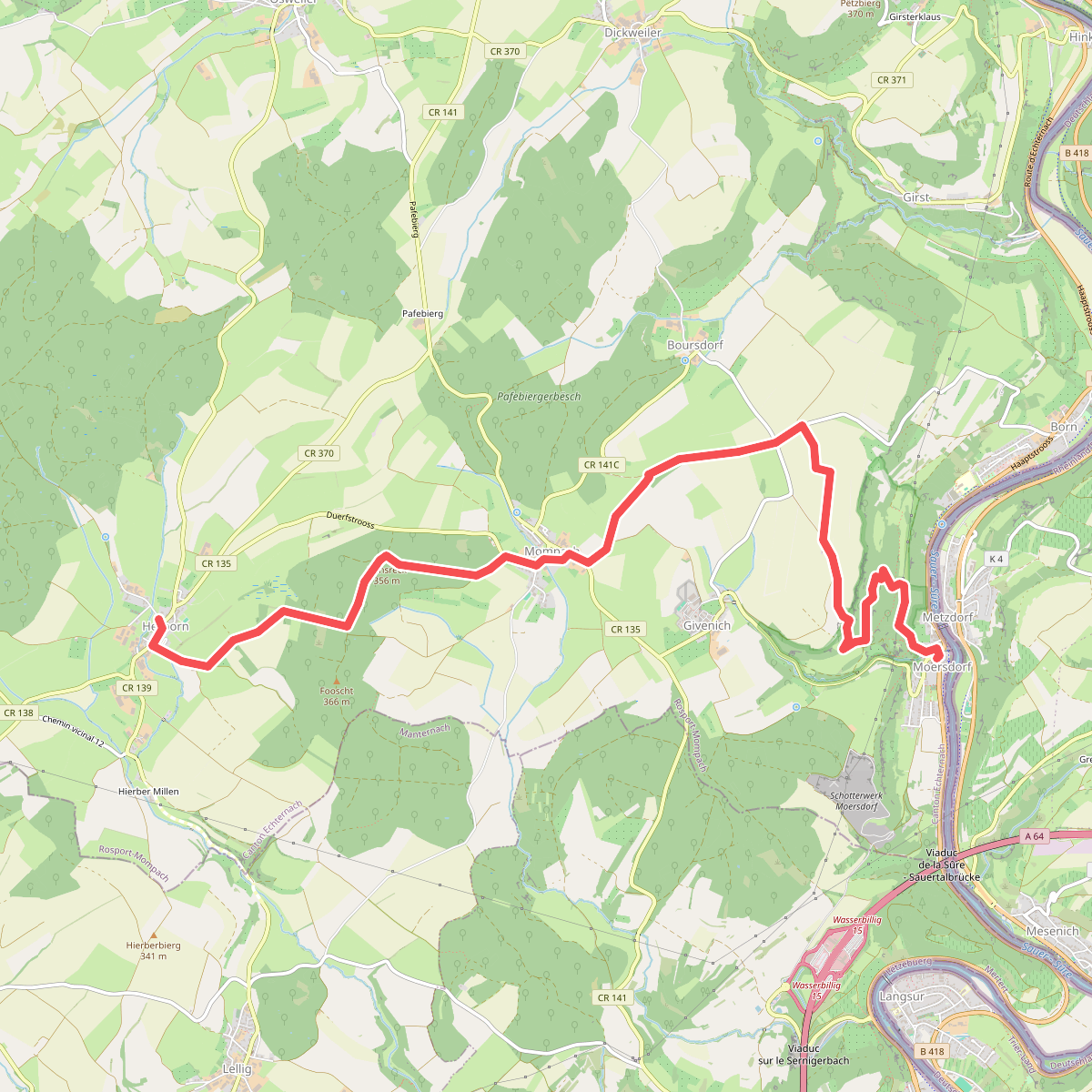 Moersdorf - Herborn · Mullerthal Trail etappe 3