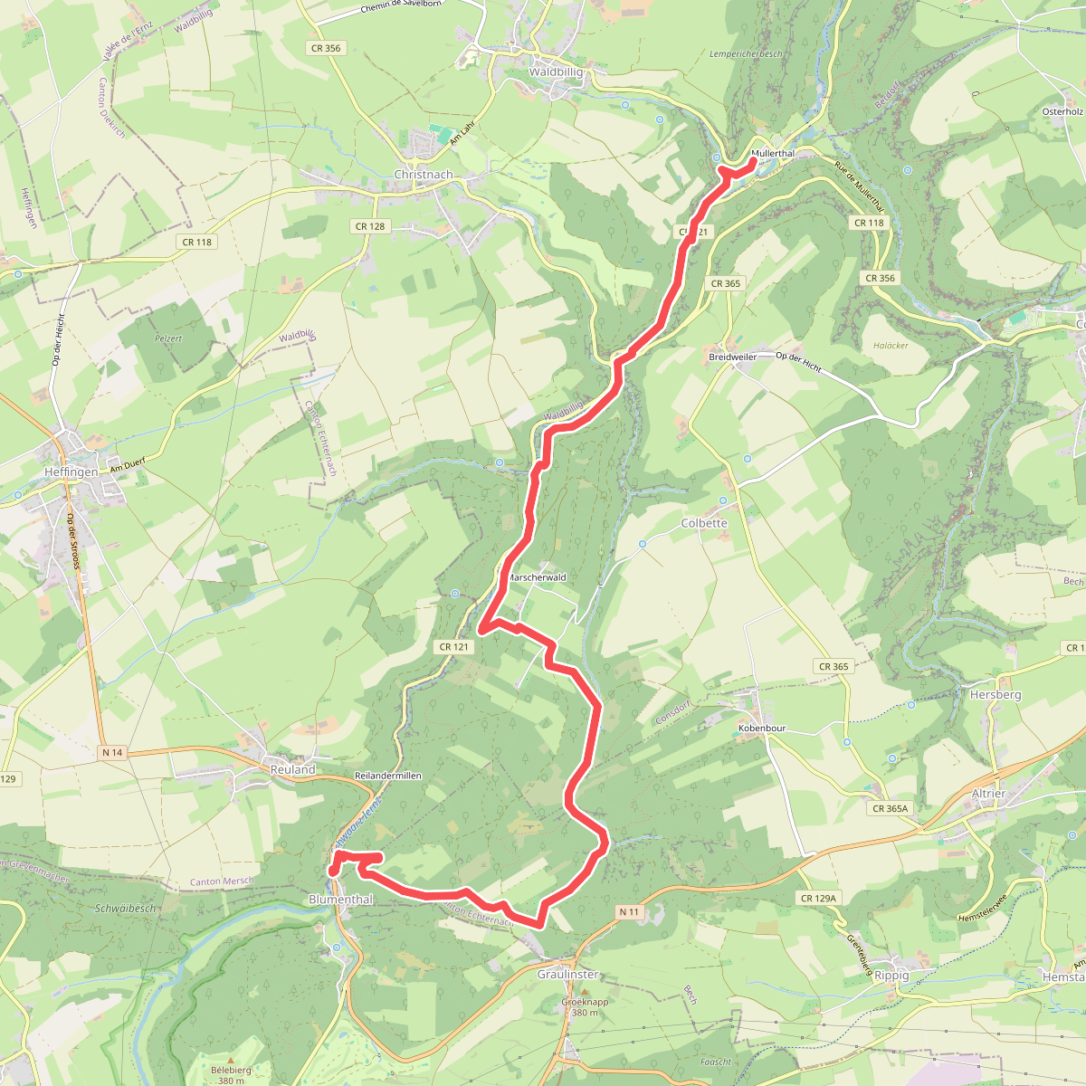 Mullerthal - Blumenthal · Mullerthal Trail etappe 7