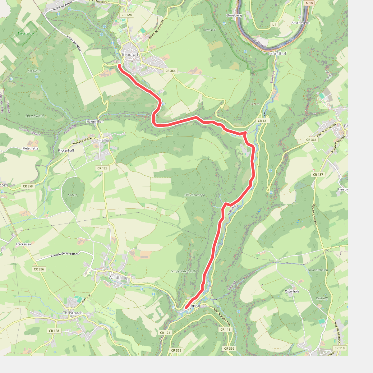 Beaufort - Mullerthal · Mullerthal Trail etappe 10