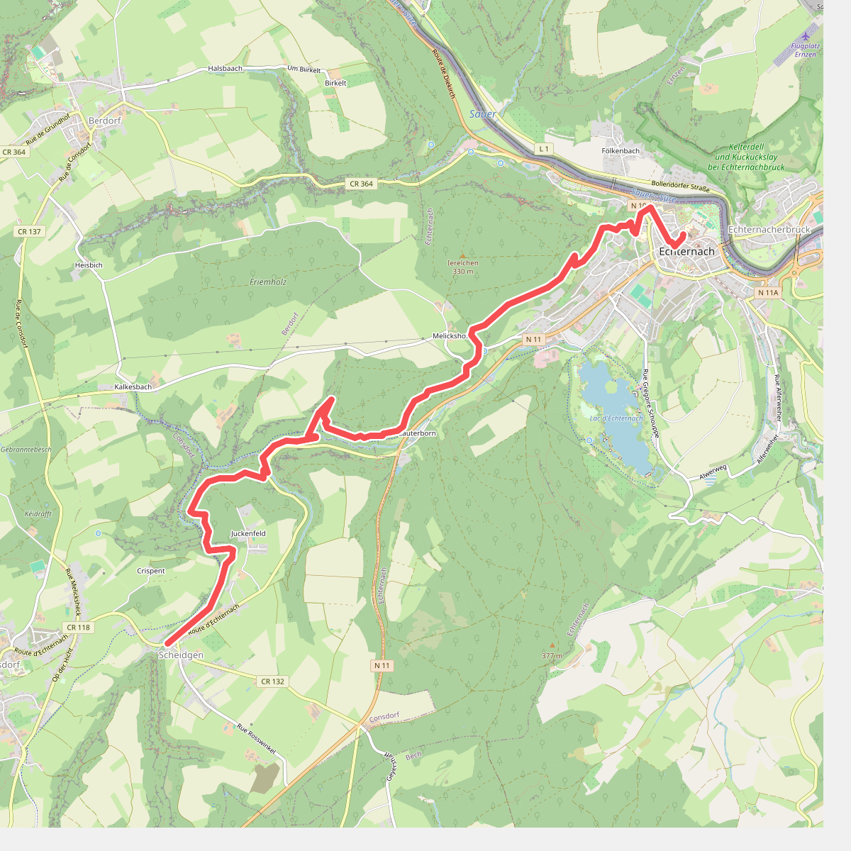 Scheidgen - Echternach · Mullerthal Trail etappe 13