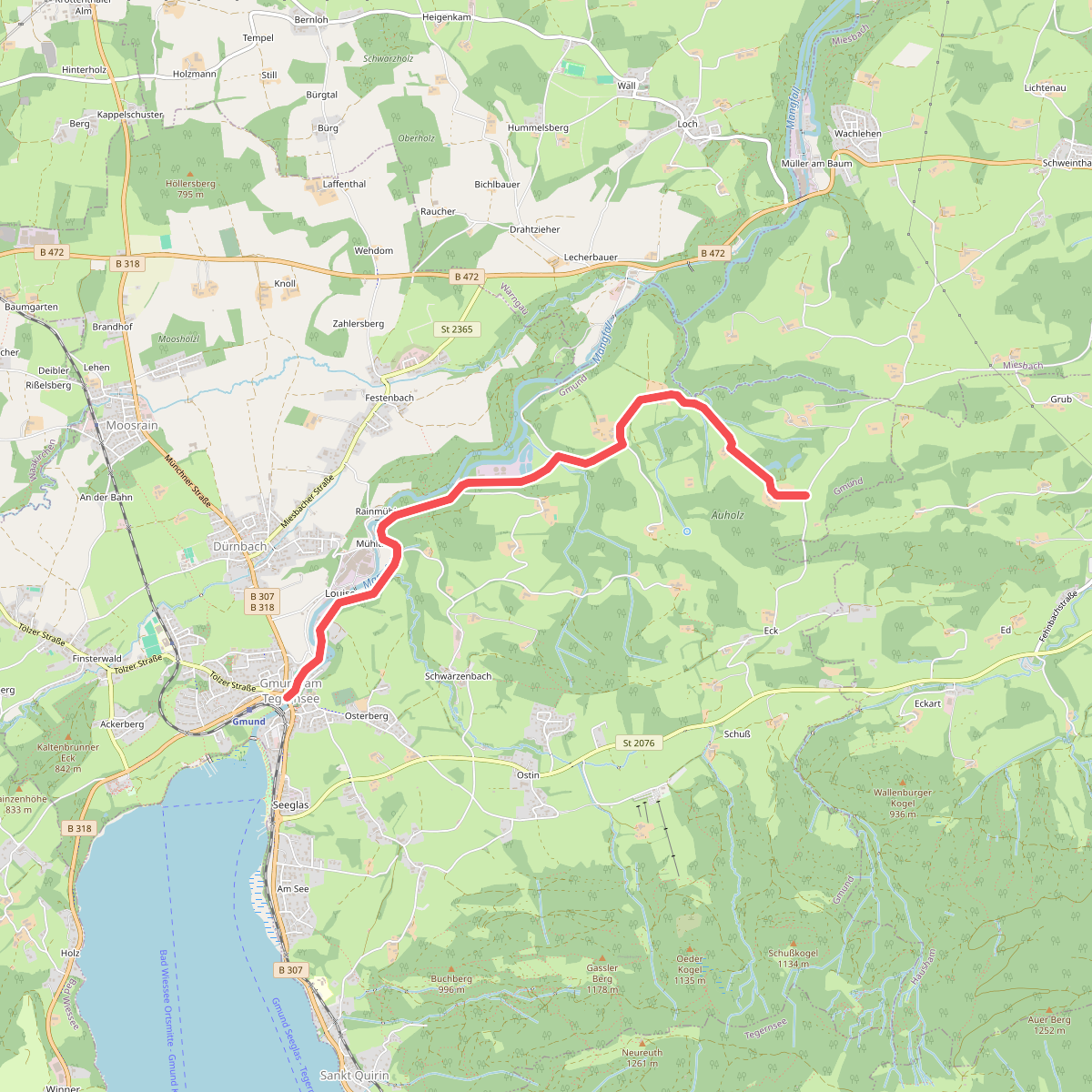 Wanderweg 549a - Gmund am Tegernsee Richtung Miesbach
