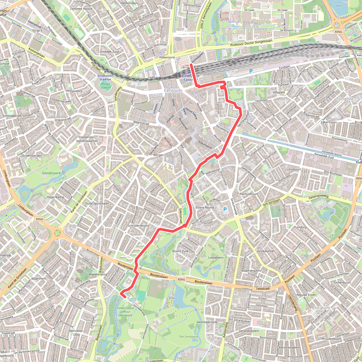 Eindhoven NS - Genneper watermolen · Hertog Hendrikpad etappe 1