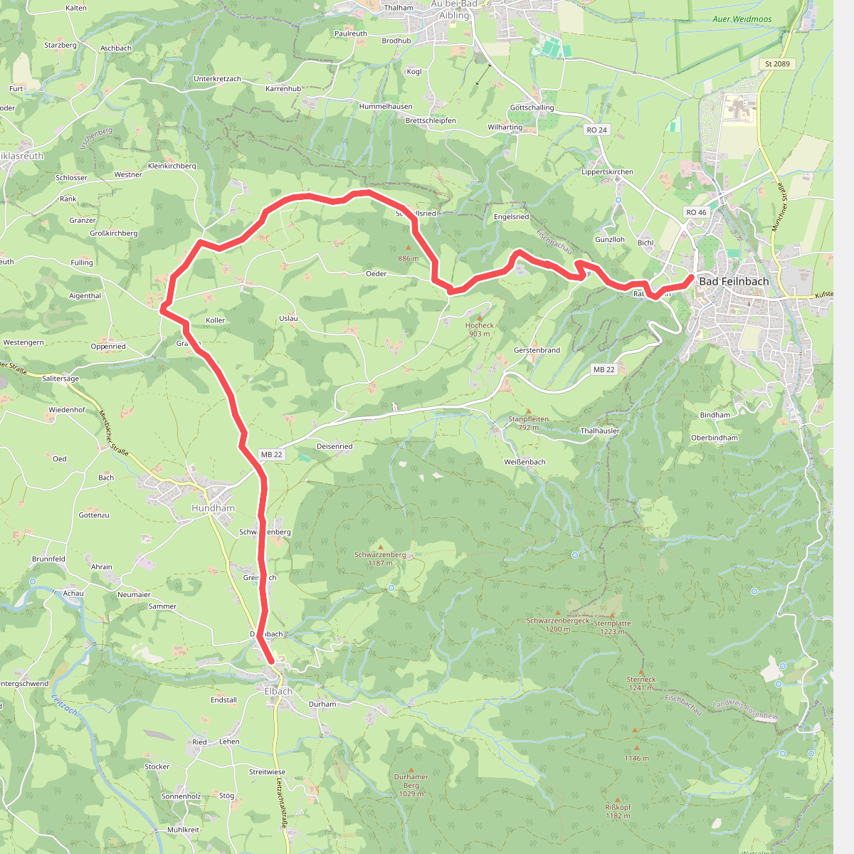 Wanderweg 591 - Elbach - Bad Feilnbach