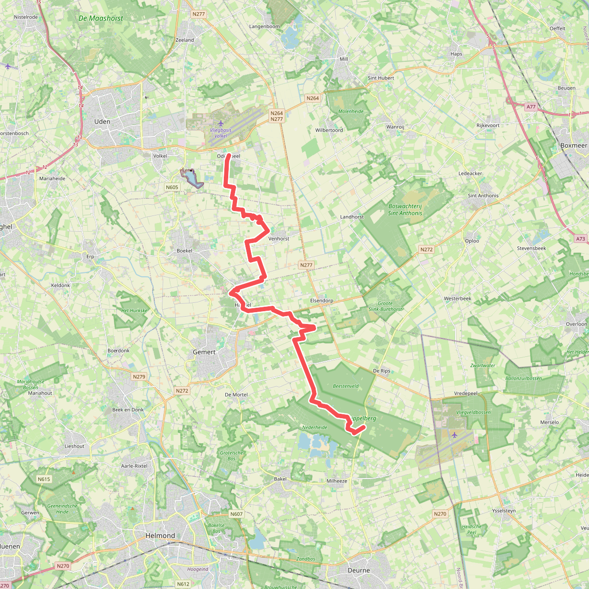 Odiliapeel - Stippelberg (bushalte) · Hertogenpad etappe 7