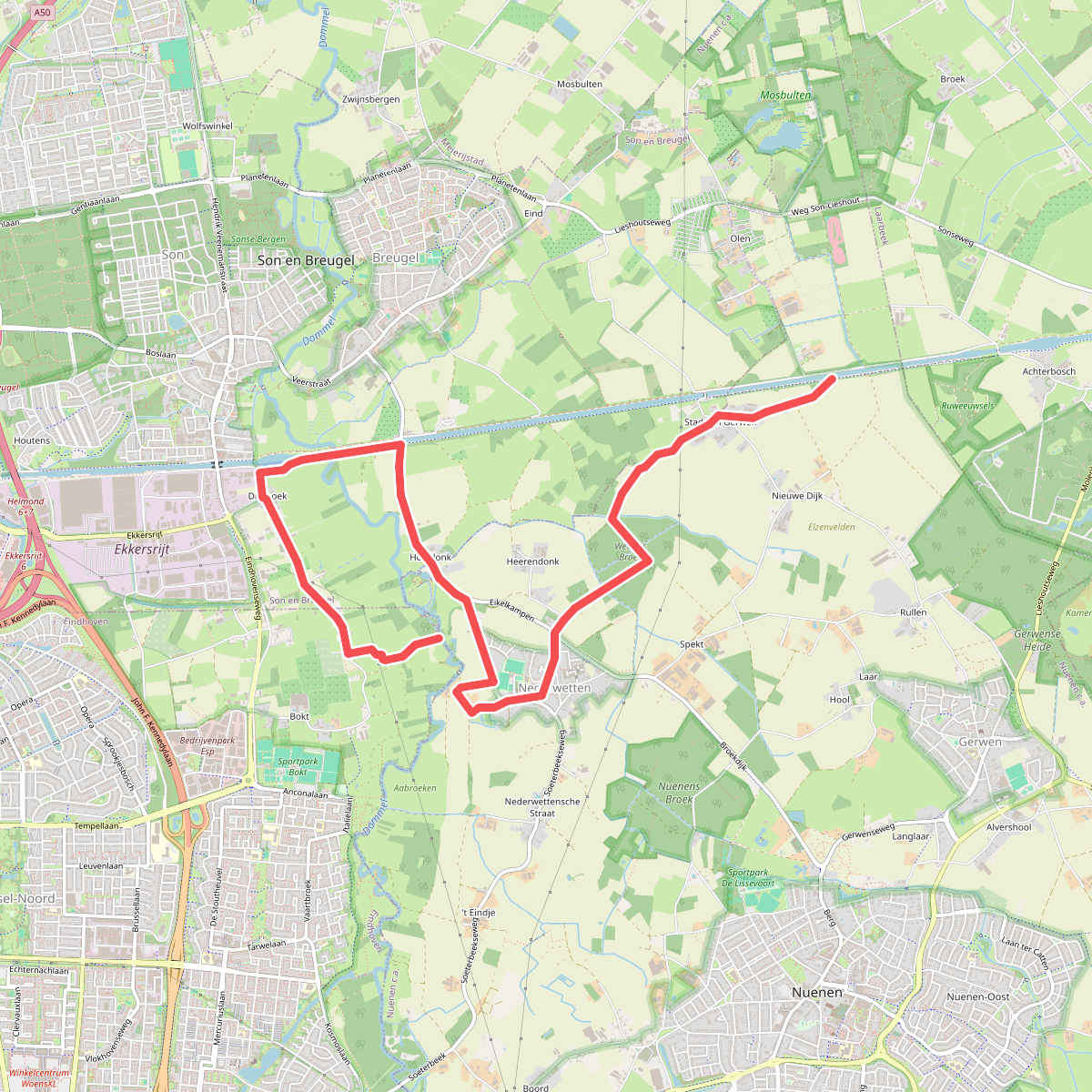 Wilhelminakanaal - Dommel · Hertog Hendrikpad etappe 11