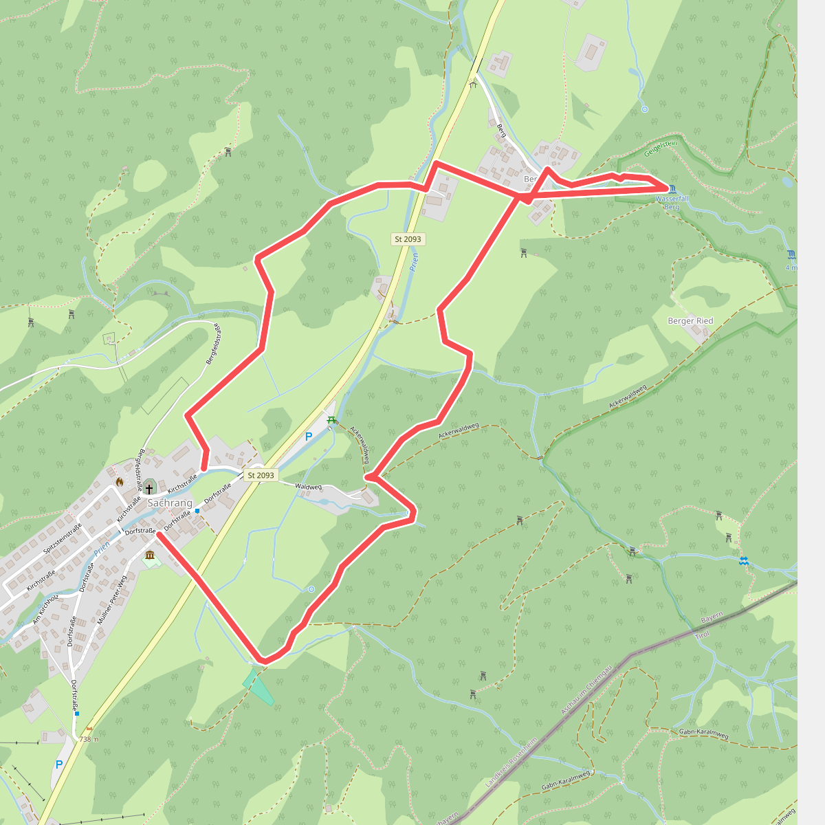 Wanderweg 2 - Zum Wasserfall in Berg