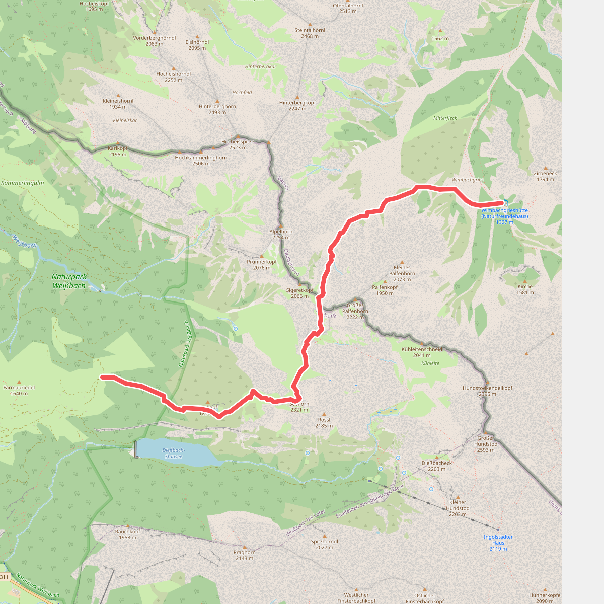 AV Weg 440 (Wimbachgrieshütte - Loferer Seilergraben - Seehorn)
