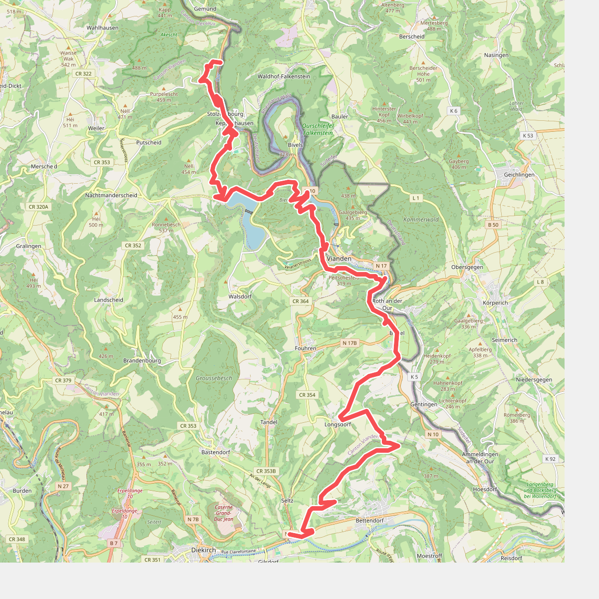 Stolzembourg - Diekirch · GR5 etappe 25