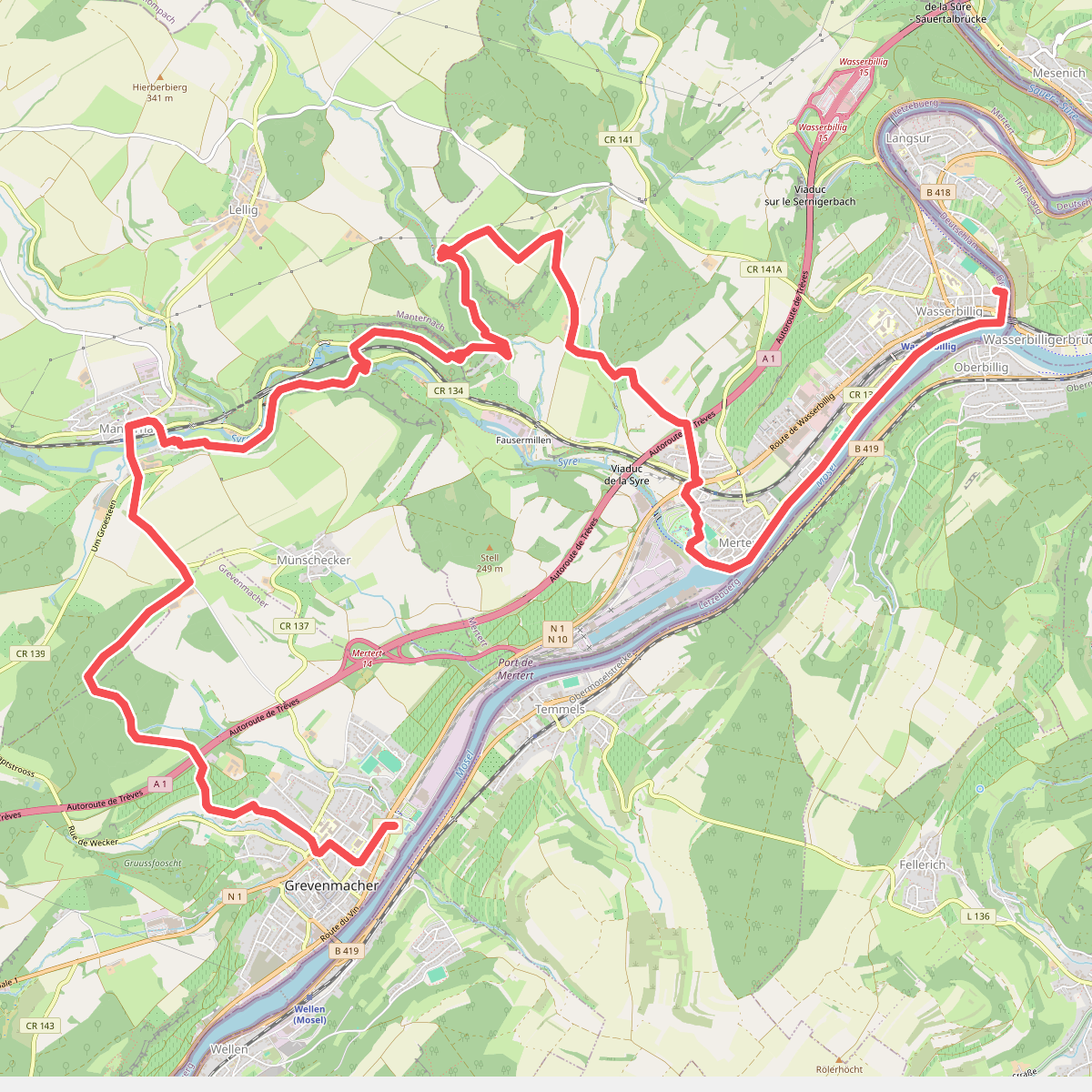 Wasserbillig - Grevenmacher · GR5 etappe 29