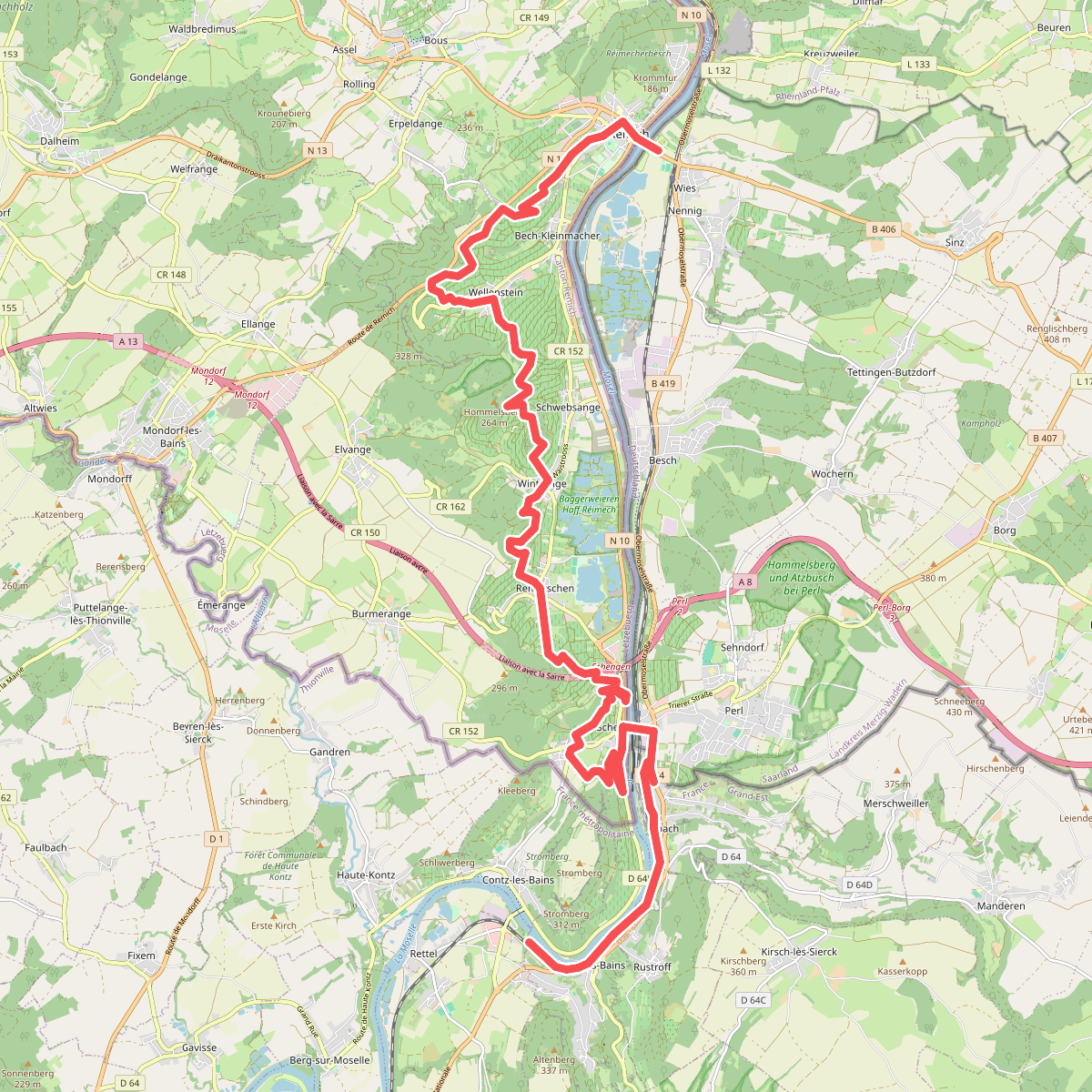 Remich - Sierck-Les-Bains · GR5 etappe 31