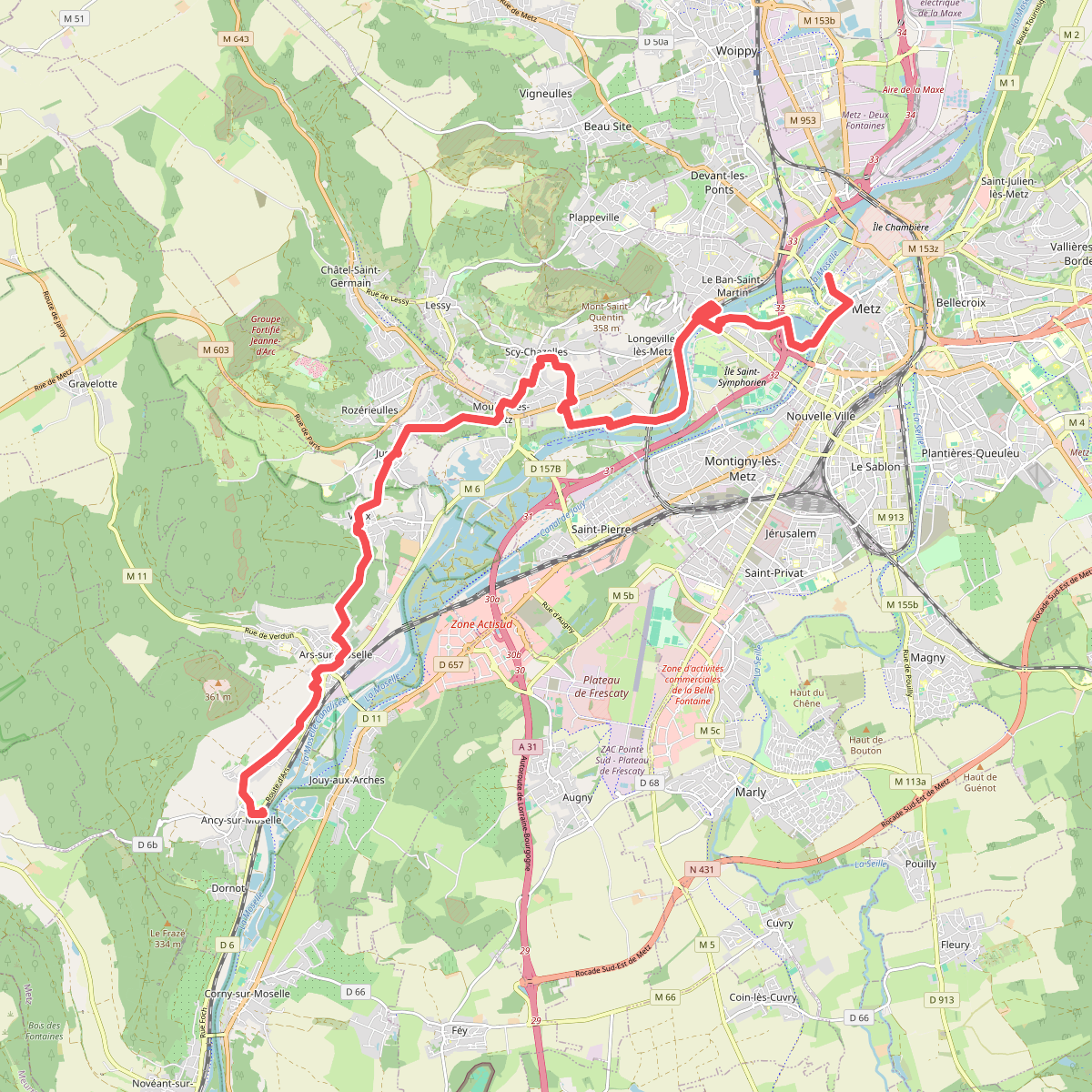 Metz - Ancy-Dornot · GR5 etappe 34