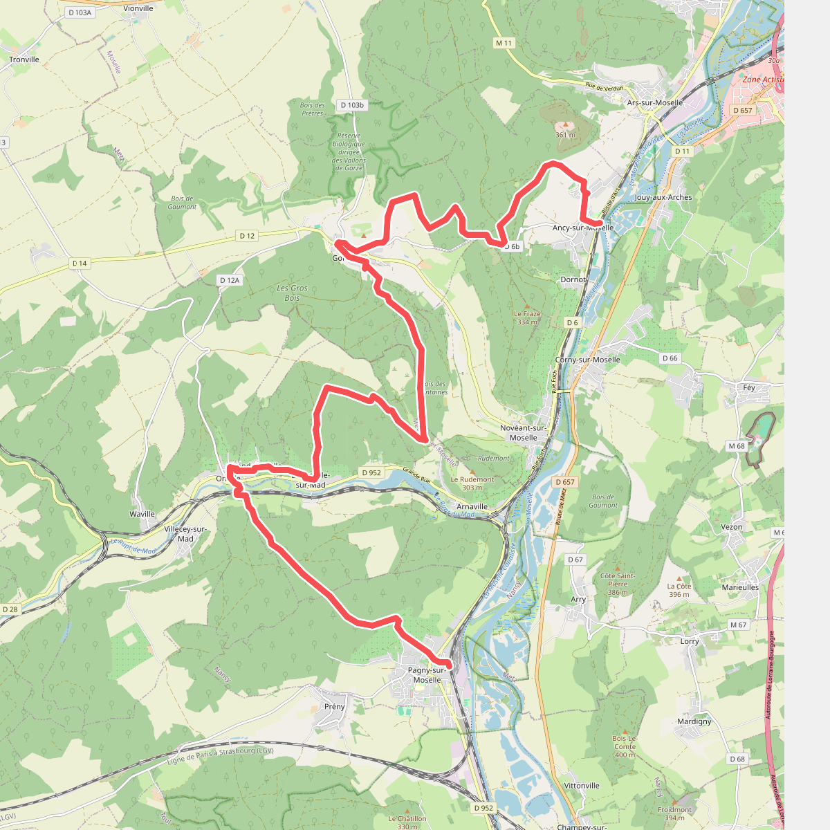 Ancy-Dornot - Pagny-sur-Moselle · GR5 etappe 35