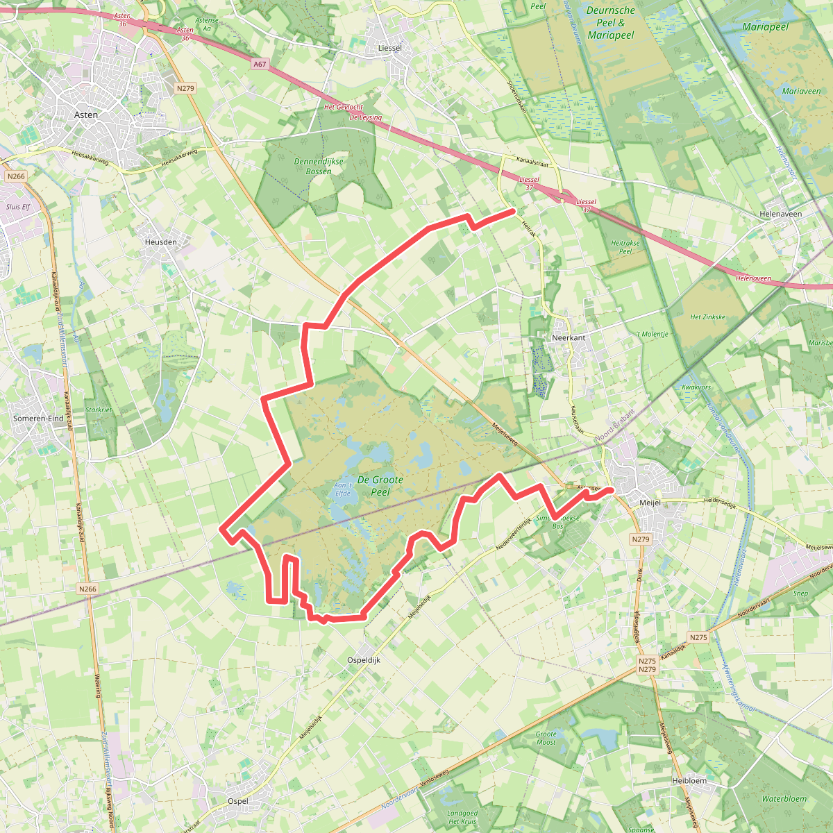 Heitraksedijk (bushalte) - Meijel · Hertogenpad etappe 10