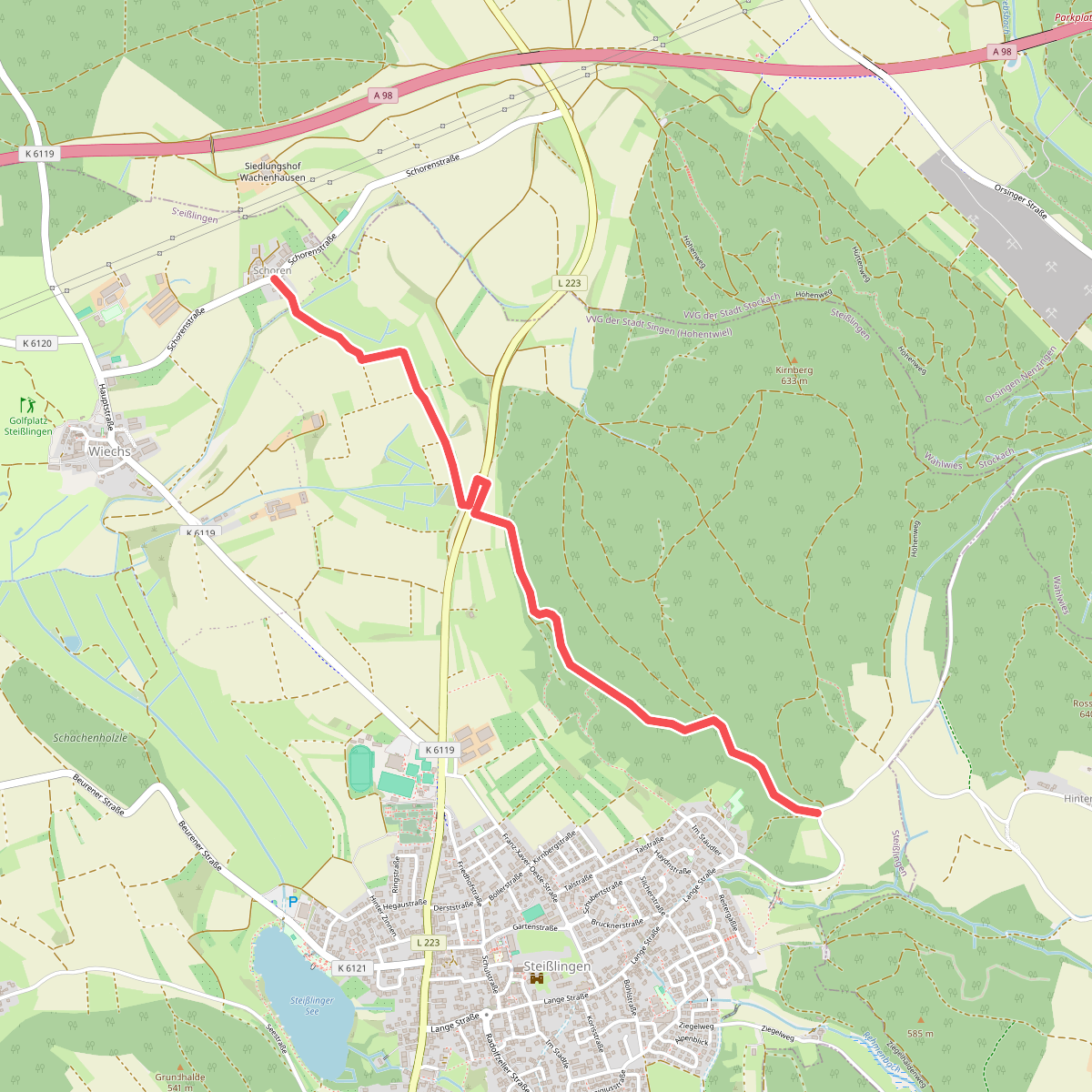 Schoren - Wanderparkplatz Kirnberg