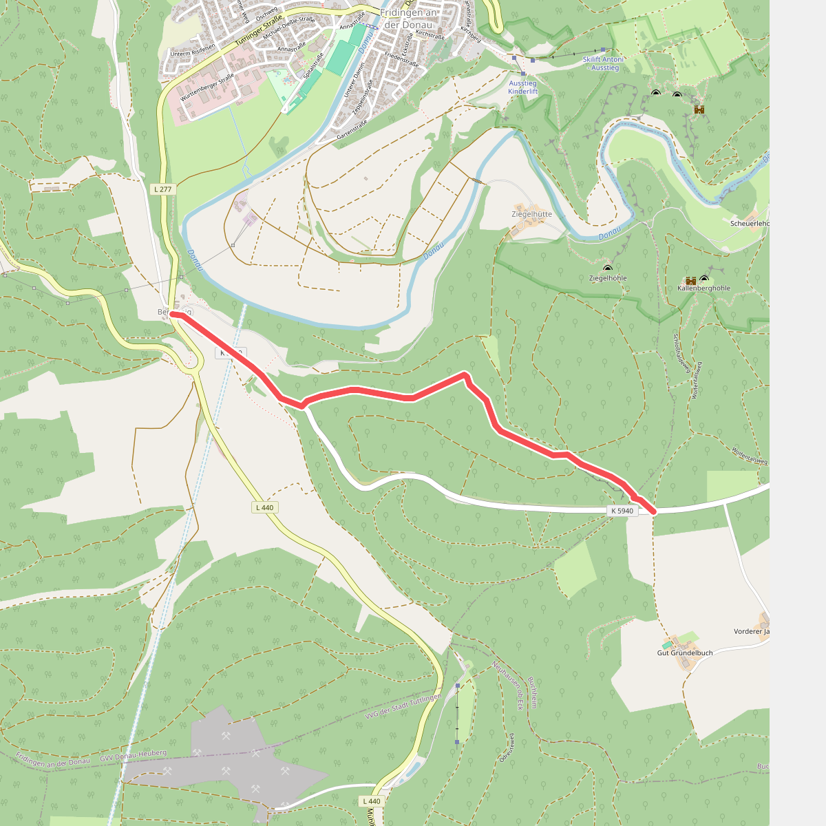 rote Gabel Fridingen Bergsteig -