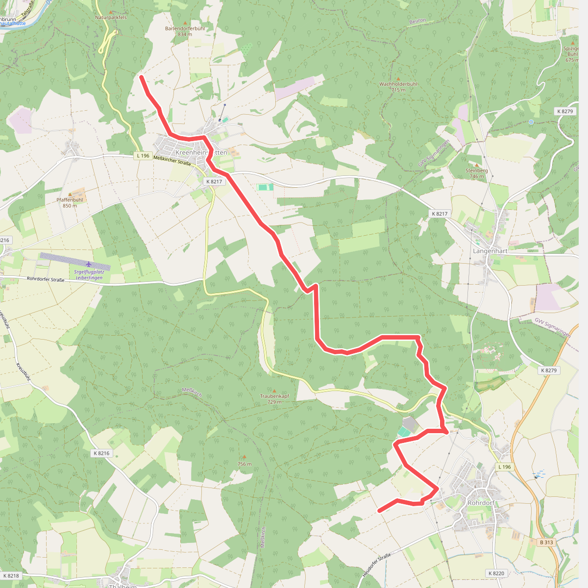 blaues Dreieck Kreenheinstetten - Rohrdorf