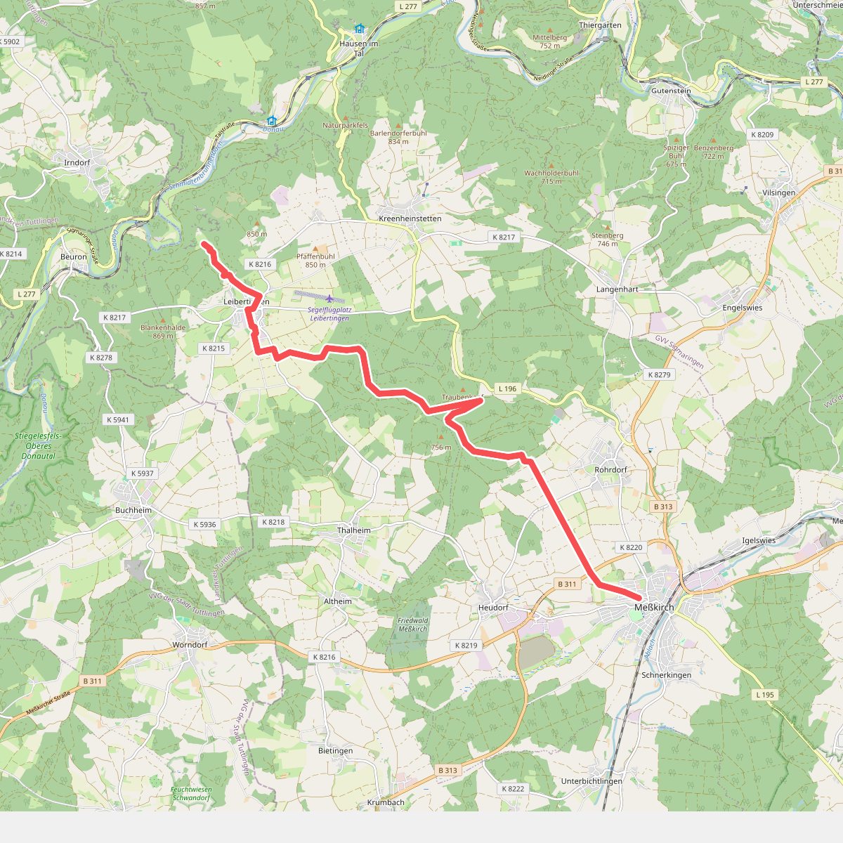 blaues Dreieck Leibertingen - Messkirch