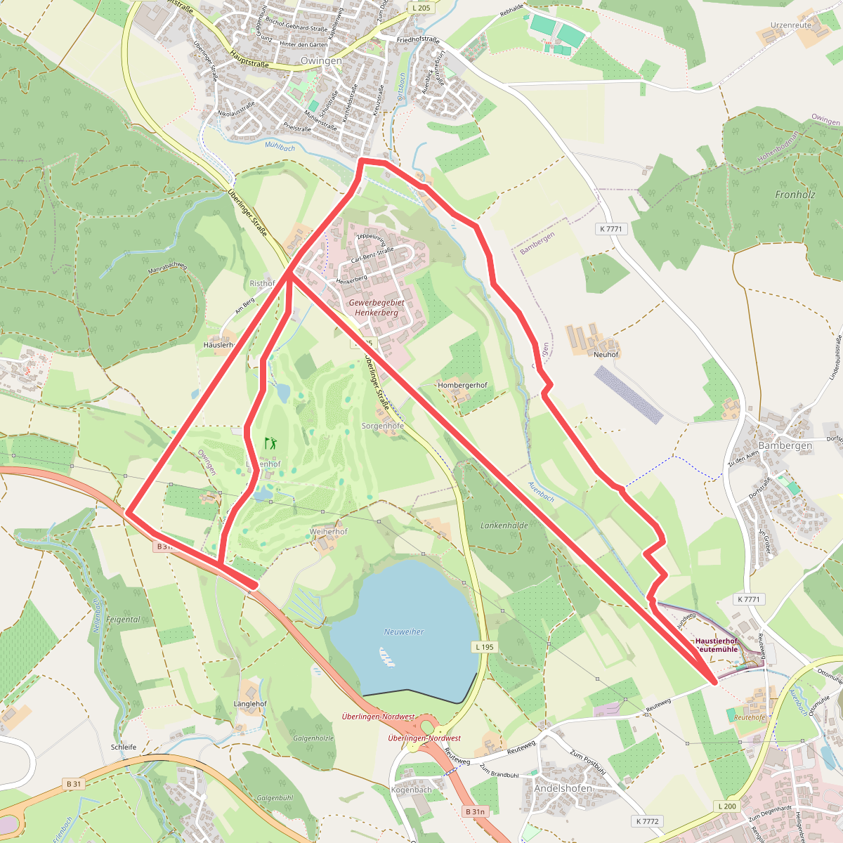 Halbmarathonstrecke rund um Überlingen
