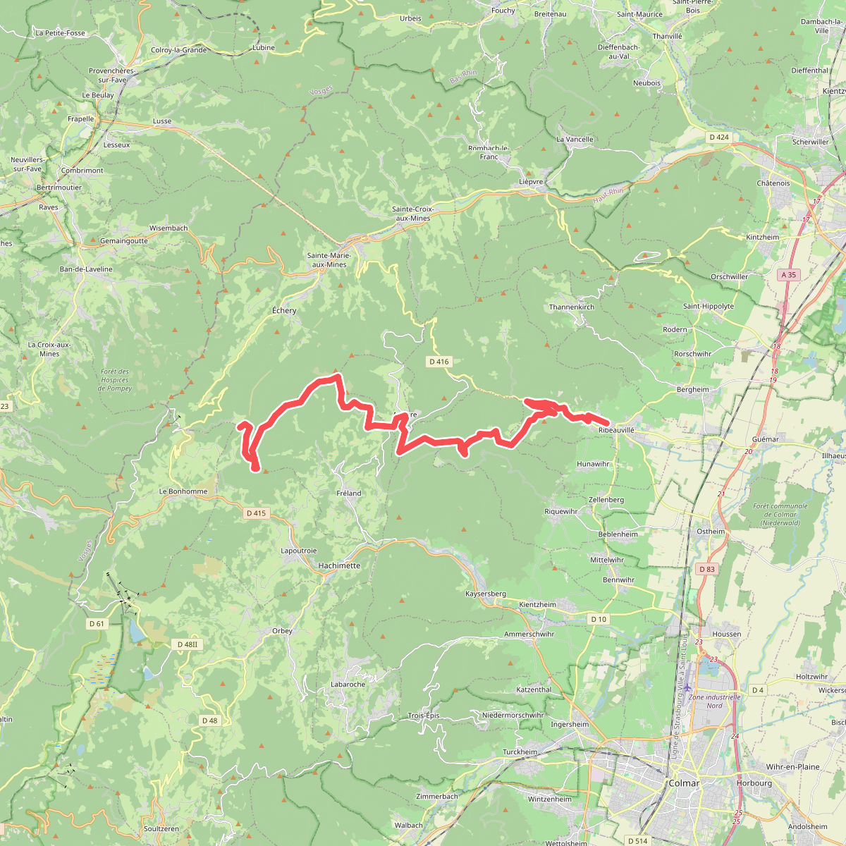 Ribeauvillé - Faurupt · GR5 etappe 50