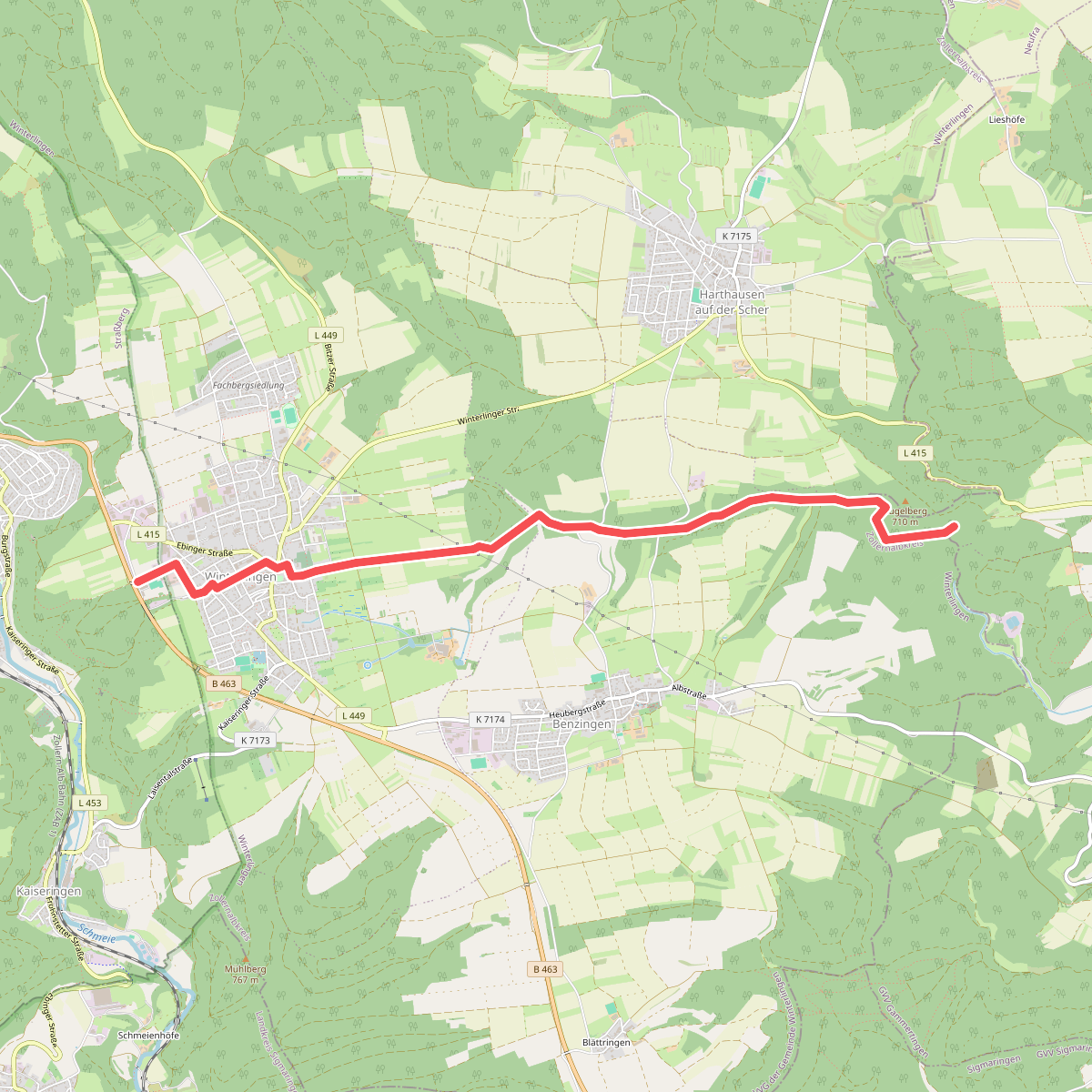 Nebenweg - Winterlingen - Weg Nr. 2 - Kläranlage Winterlingen - Büttnau