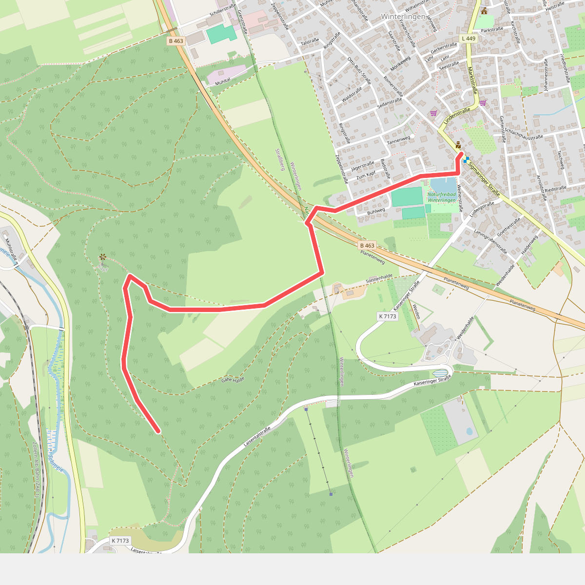 Querweg - Winterlingen - Weg Nr. 1 - Winterlingen - Sonnenhalde - bis Schmeientalweg