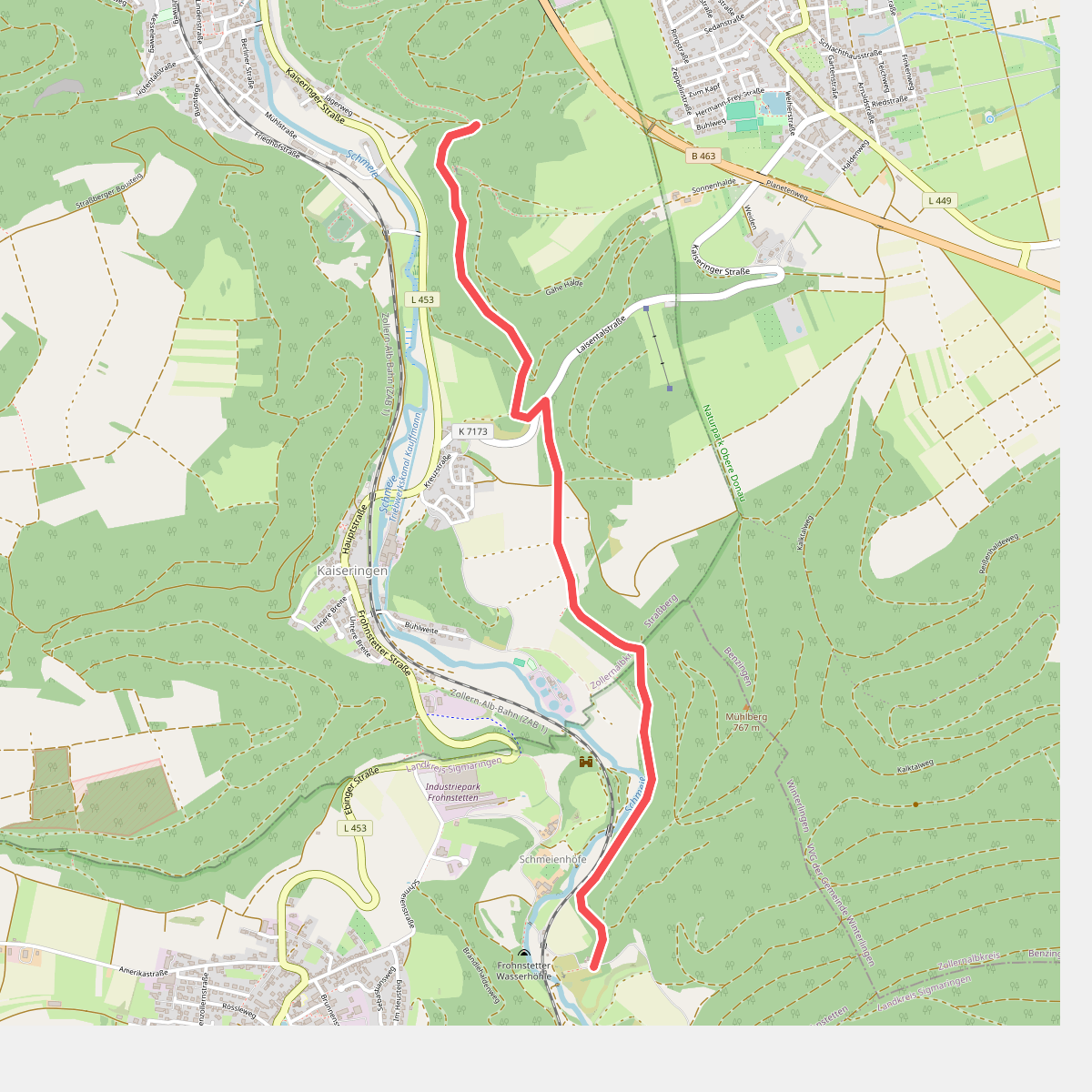 Zugangsweg - Markungsgrenze Strassberg - Frohnstetten