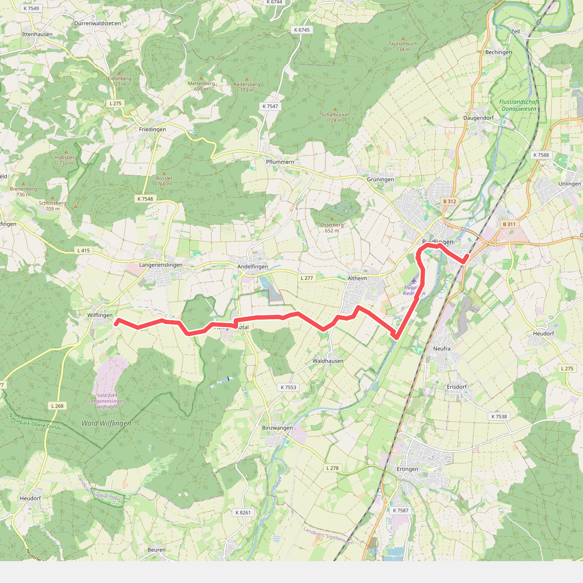 blaues Dreieck Riedlingen - Wilfingen