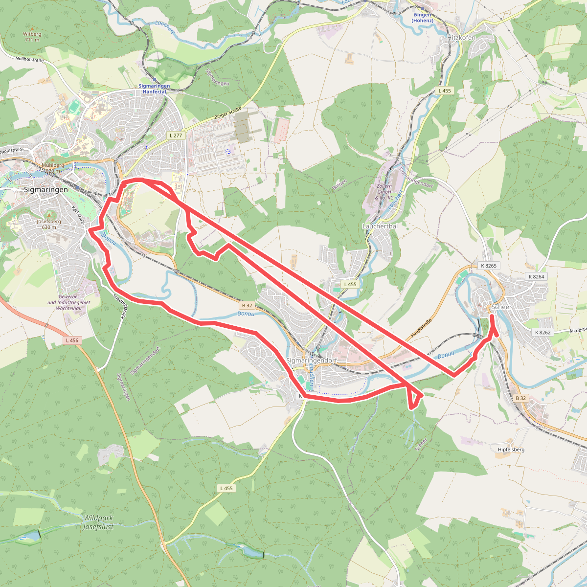 blaues Dreieck Sigmaringen - Sigmaringendorf