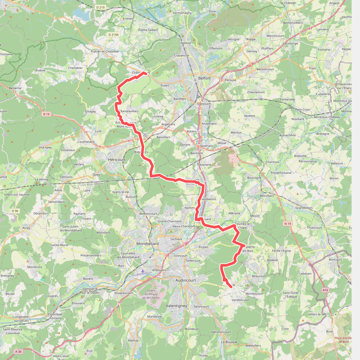 Belfort - Dasle · GR5 etappe 58
