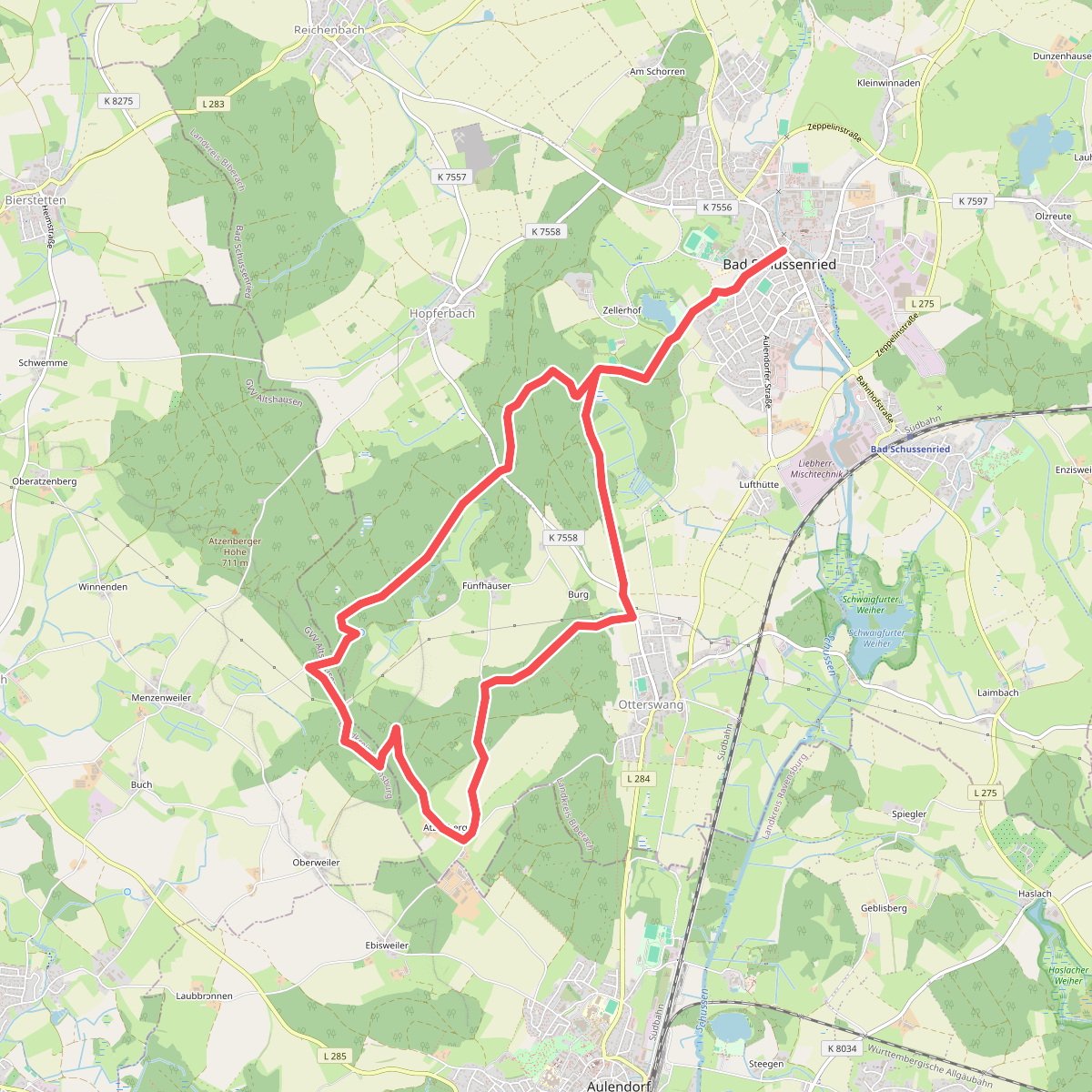 Bad Schussenried: Rundweg 1, Atzenberger Höhenweg