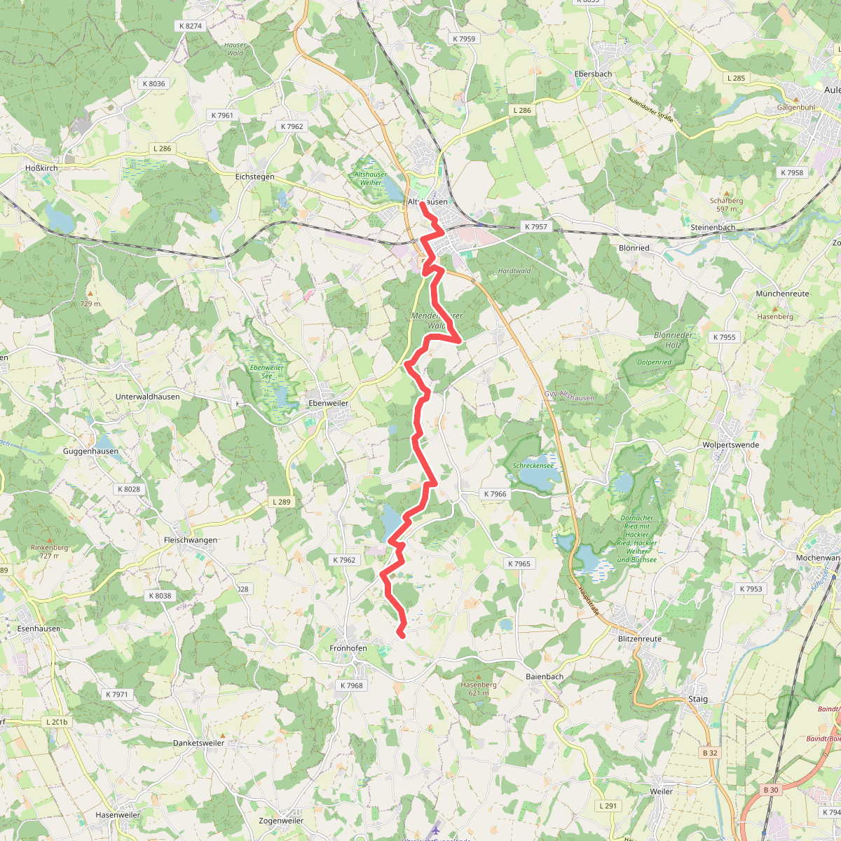 blaues Minus Altshausen - Fronhofen