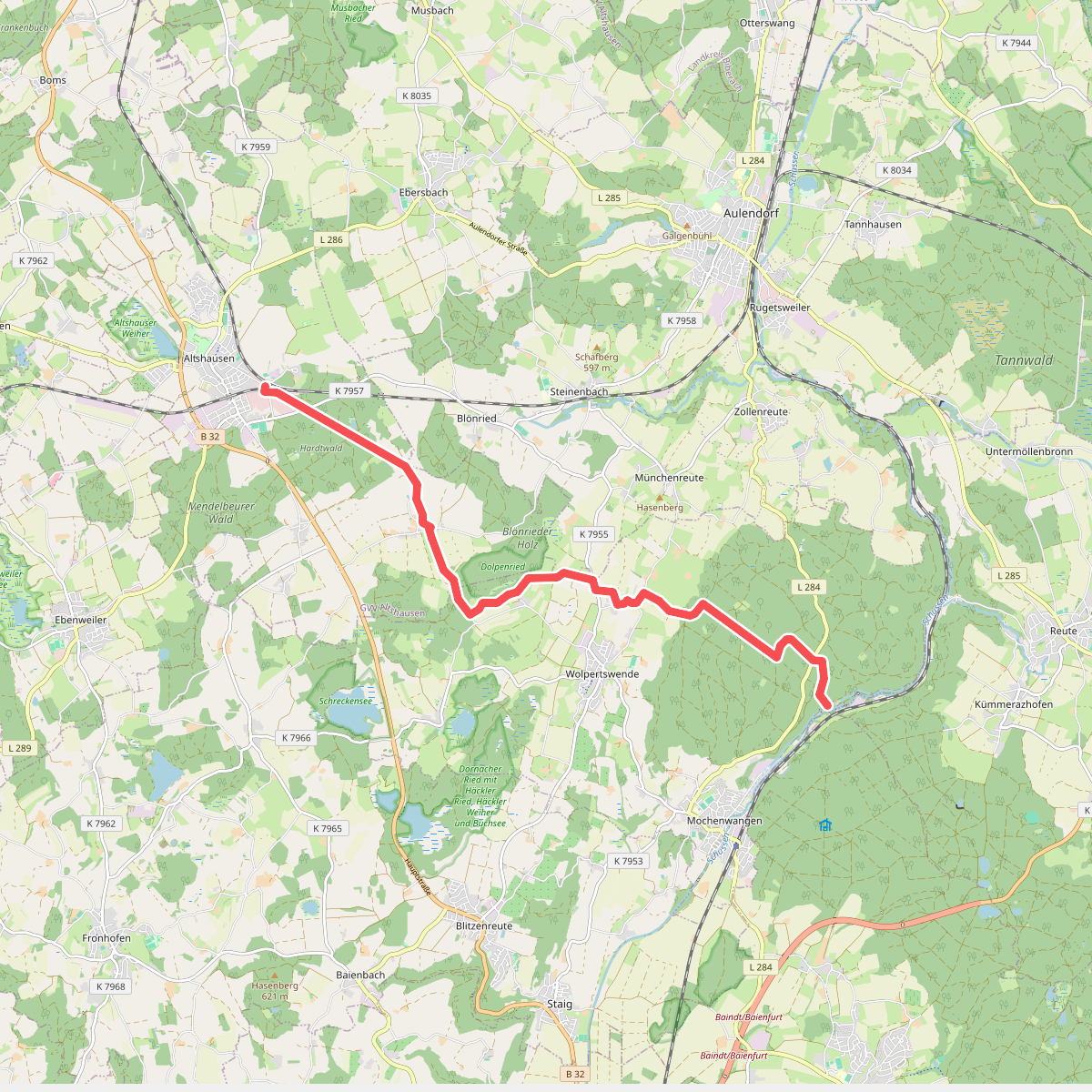 Nebenweg des Schwäbischen Albvereins (blauer Balken)
