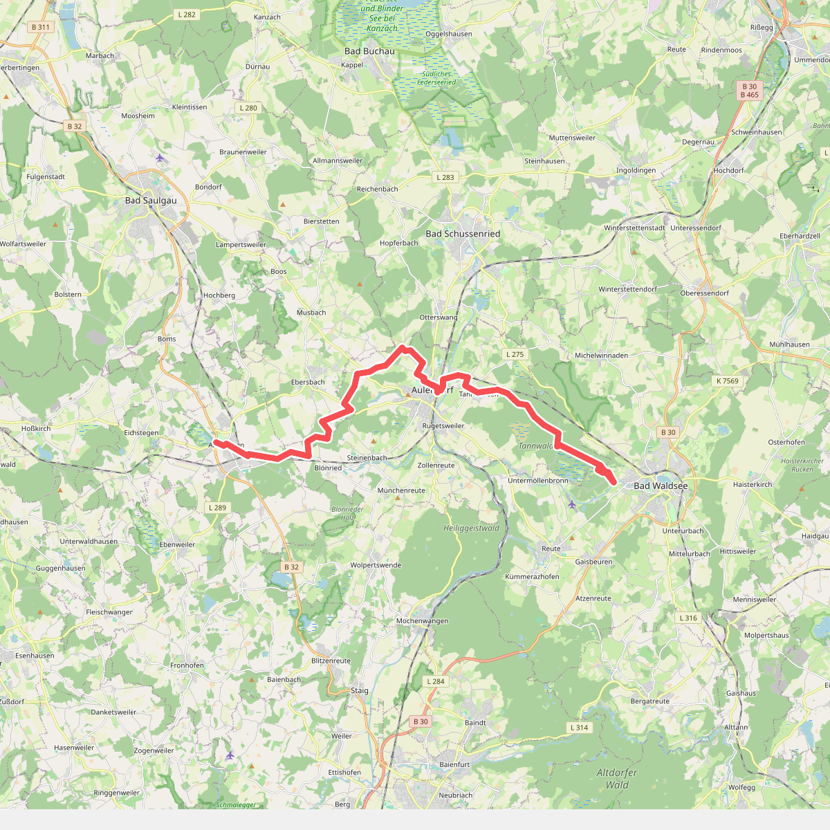 Nebenweg des Schwäbischen Albvereins (rotes Kreuz)