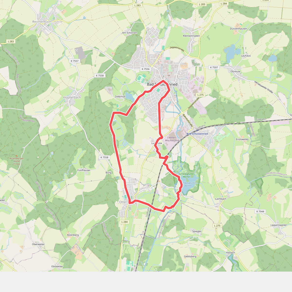 Bad Schussenried: Rundweg 4, Weg am Wasser