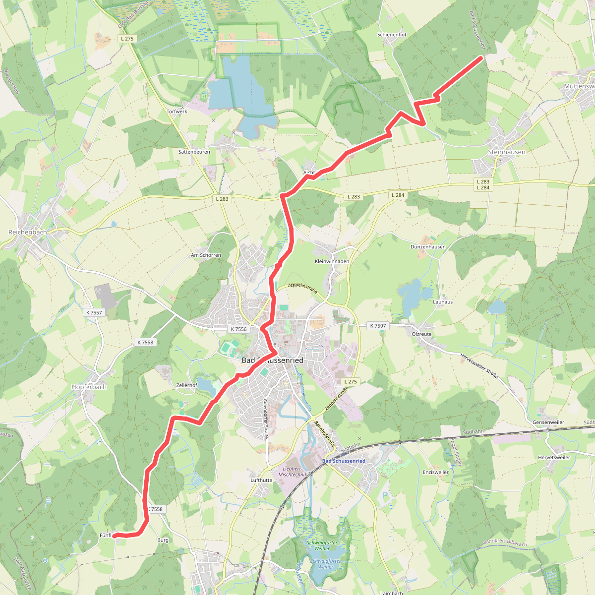Nebenweg des Schwäbischen Albvereins (blaues Kreuz)