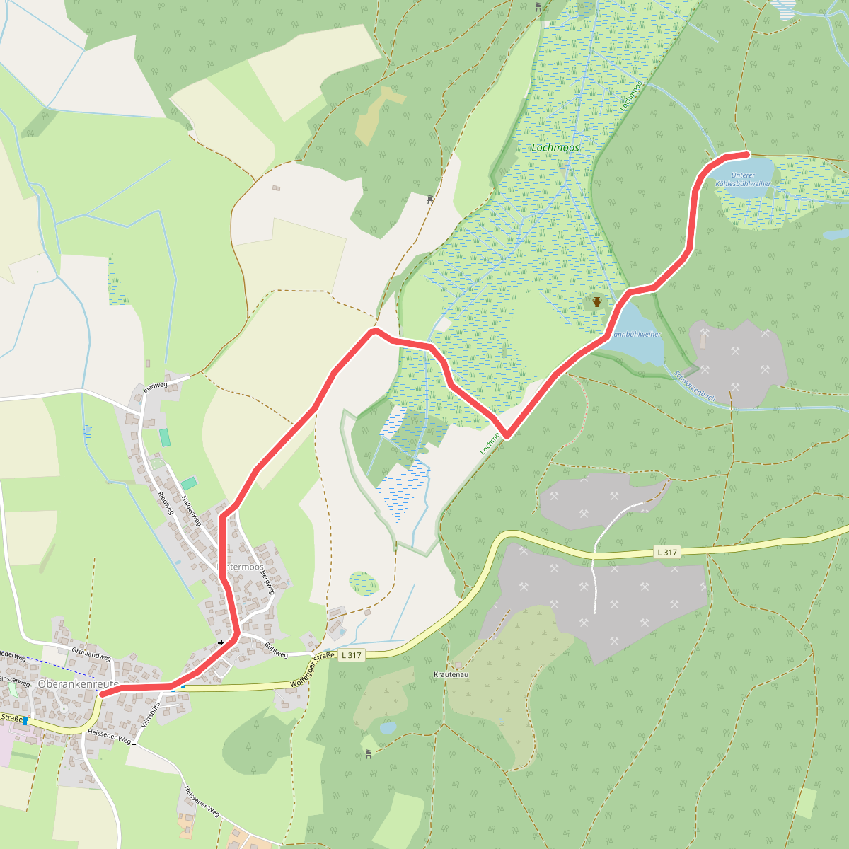 Nebenweg des Schwäbischen Albvereins (blaues Kreuz)