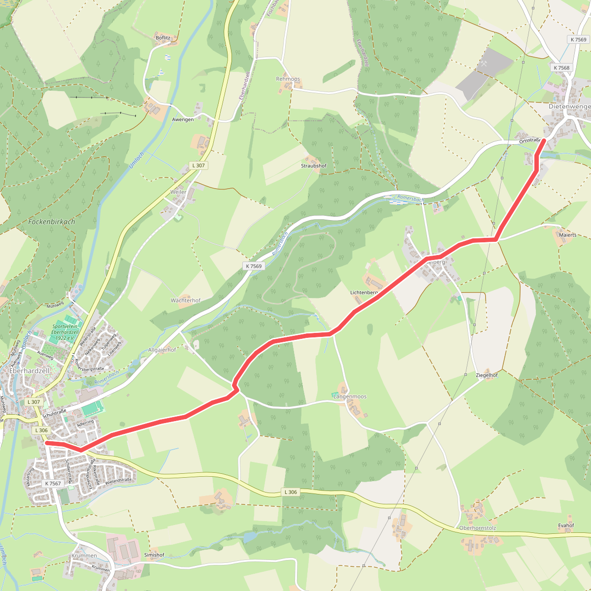 Querweg des Schwäbischen Albvereins (blauer Punkt)