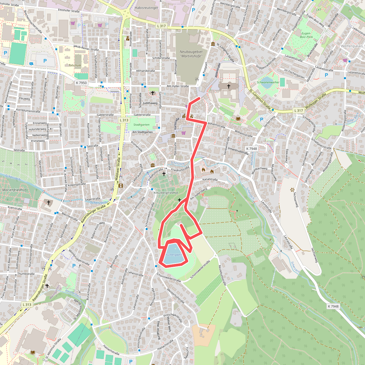 Spazierweg Kreuzbergweiher