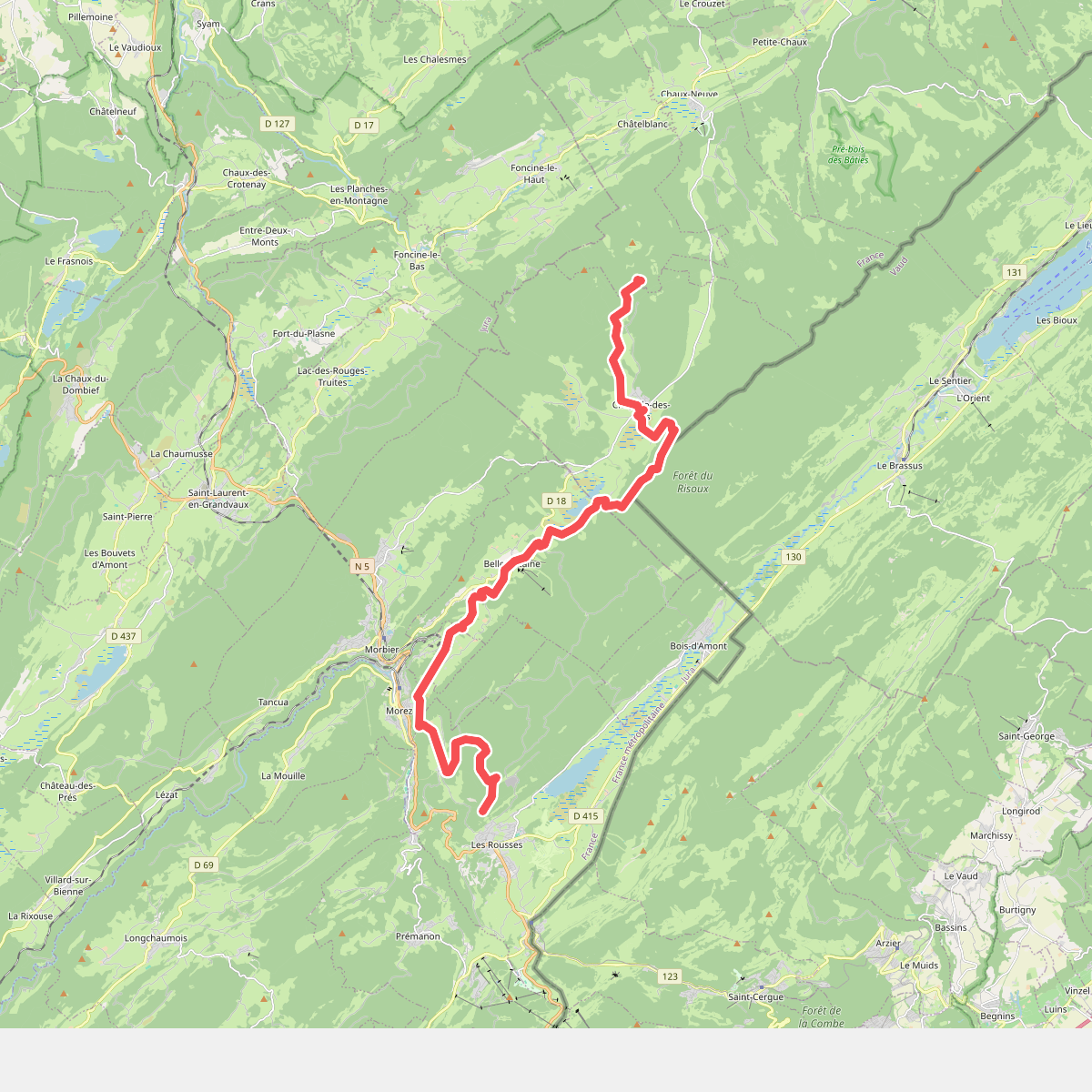 Chapelle-des-Bois - Les Rousses · GR5 etappe 69