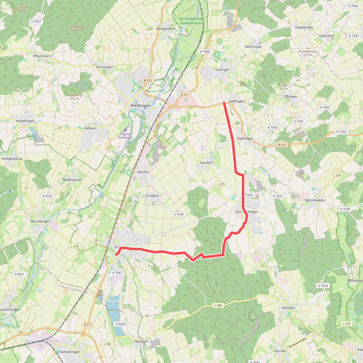 blaues Dreieck Ertingen - Göffingen