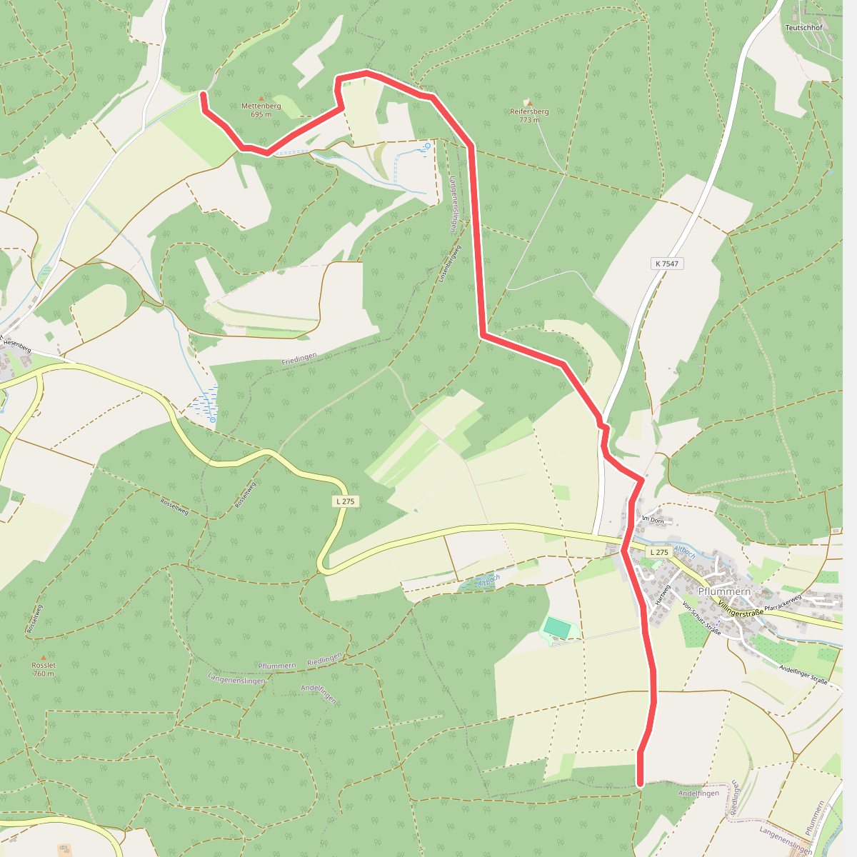 blaues Dreieck Friedlinger Tal - Plummern