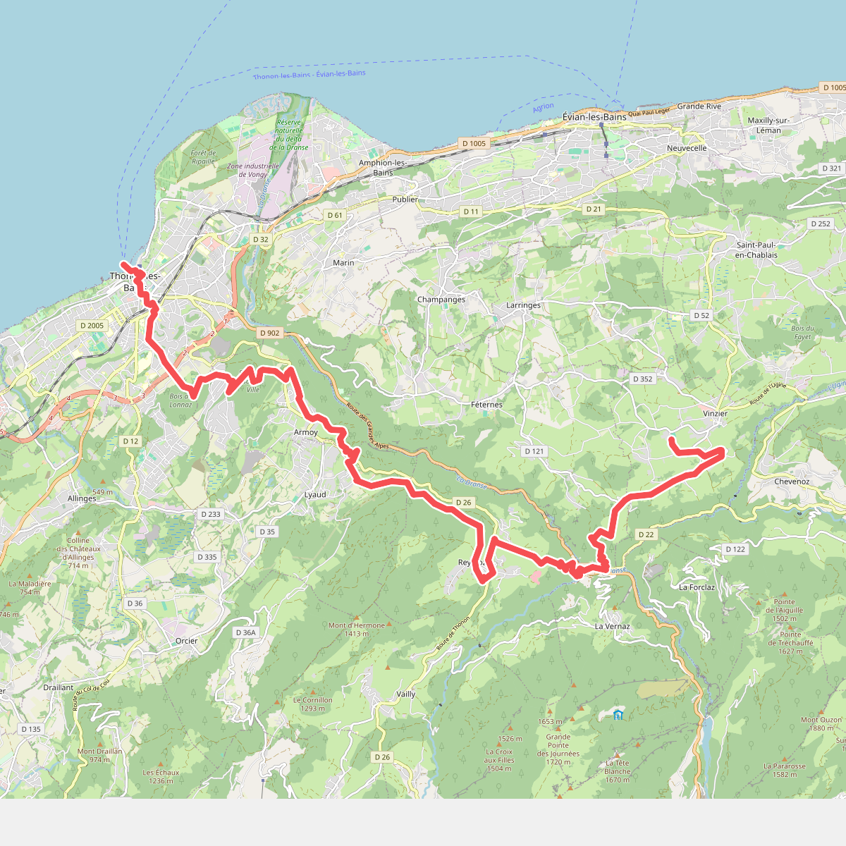 Thonon-les-Bains - Vinzier · GR5 etappe 72